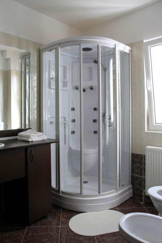 Minimalist Shower with Glass Walls