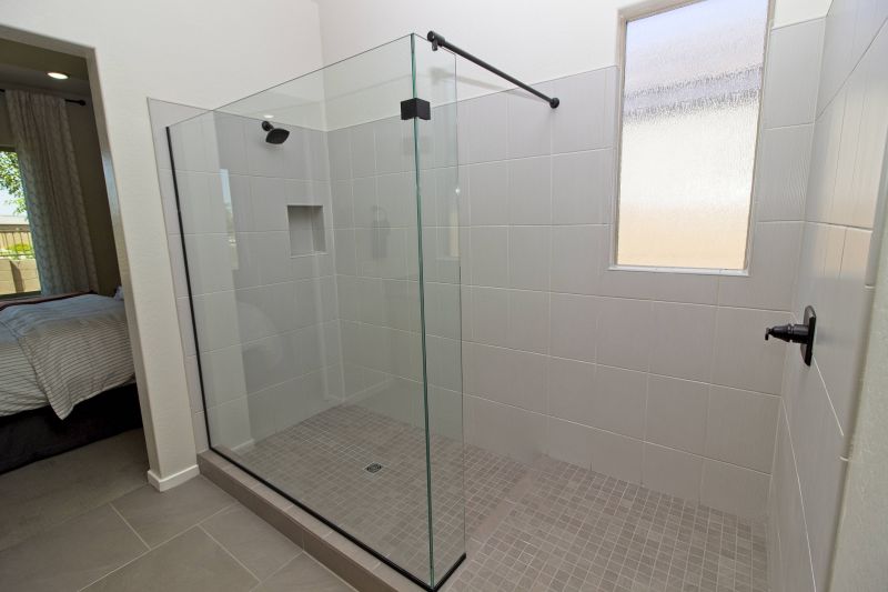Corner Shower with Decorative Tiles